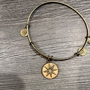 Alex and Ani Gold Compass Charm Expandable Bracelet